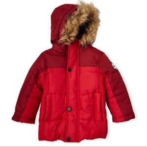 Brand new red Ben Sherman Boys Fur Hood Jacket